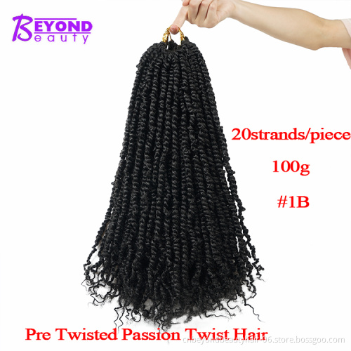 cheap Passion Spring Twists Hair Synthetic Crotchet Hair Extensions Pre looped Fluffy Twists Braiding Hair Crochet Braids Fiber